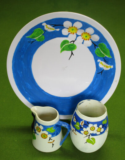 I hand painted these objects with my version of the Mak'Merry design so I could use them in my still life paintings.